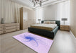 Patterned Purple Mimosa Purple Rug in a Bedroom, pat3354pur