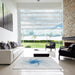 Square Patterned Off-White Novelty Rug in a Living Room, pat3354