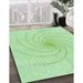 Patterned Mint Green Rug in Family Room, pat3355grn