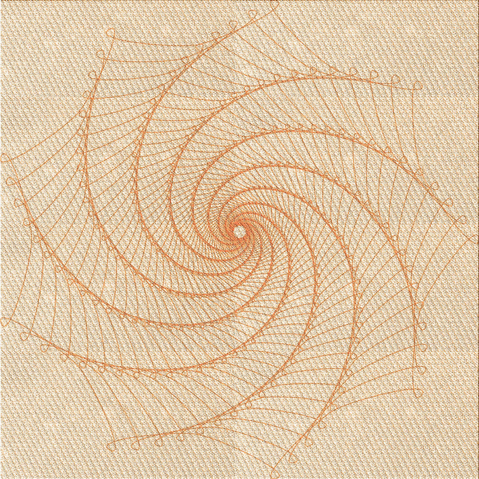 Round Patterned Orange Rug, pat3355org