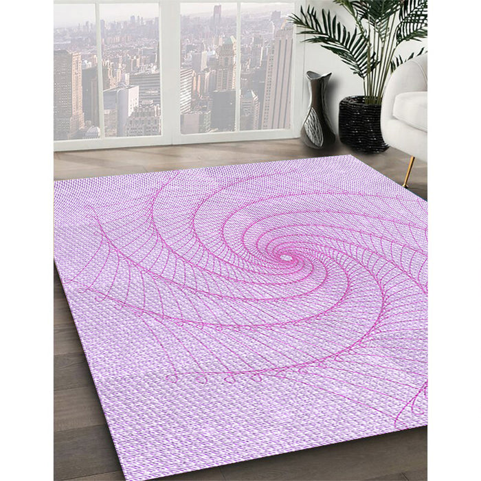 Patterned Violet Purple Rug in Family Room, pat3355pur