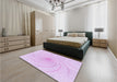 Patterned Violet Purple Rug in a Bedroom, pat3355pur