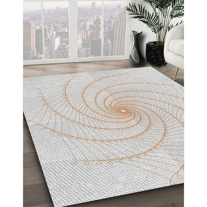 Patterned Off-White Novelty Rug in Family Room, pat3355