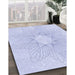 Patterned Lavender Blue Rug in Family Room, pat3356blu