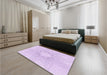 Patterned Bright Lilac Purple Rug in a Bedroom, pat3356pur