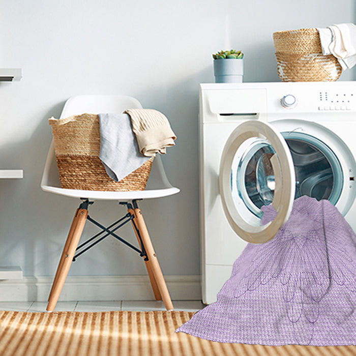 Machine Washable Transitional Bright Lilac Purple Rug in a Washing Machine, wshpat3356pur