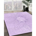 Patterned Bright Lilac Purple Rug in Family Room, pat3356pur