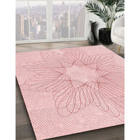 Patterned Pastel Red Pink Rug, pat3356rd