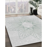 Patterned Dark Gray Novelty Rug, pat3356