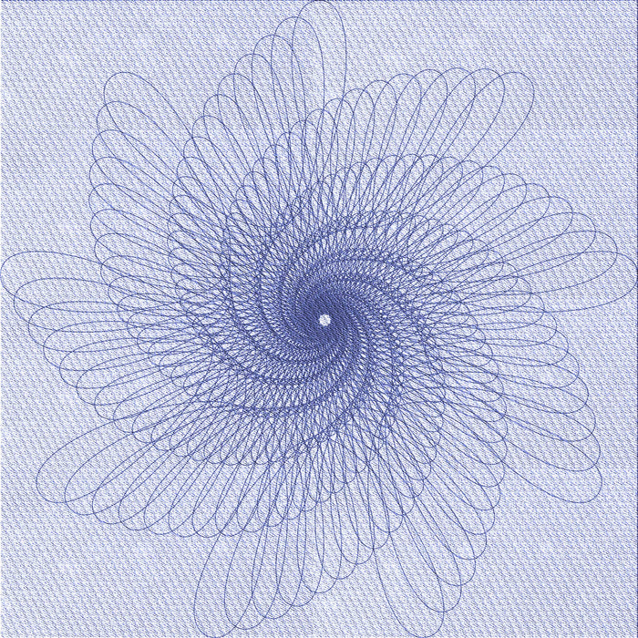 Round Patterned Lavender Blue Rug, pat3357blu