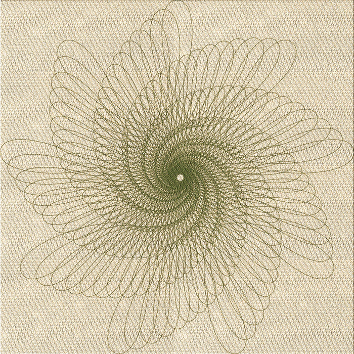 Round Patterned Peach Beige Rug, pat3357brn