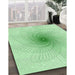 Machine Washable Transitional Mint Green Rug in a Family Room, wshpat3357grn