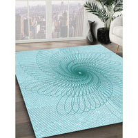 Patterned Electric Blue Rug, pat3357lblu