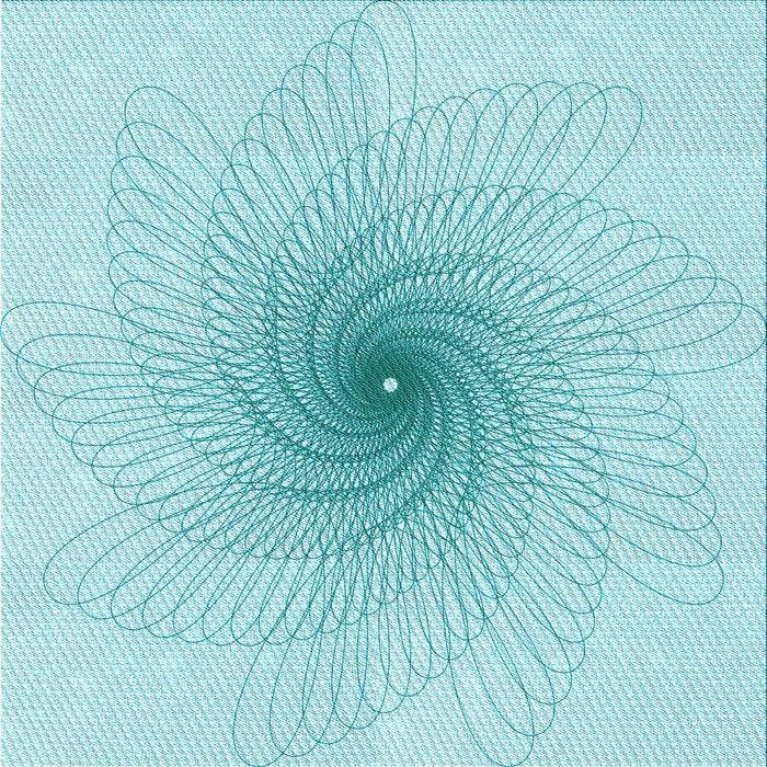 Round Patterned Electric Blue Rug, pat3357lblu