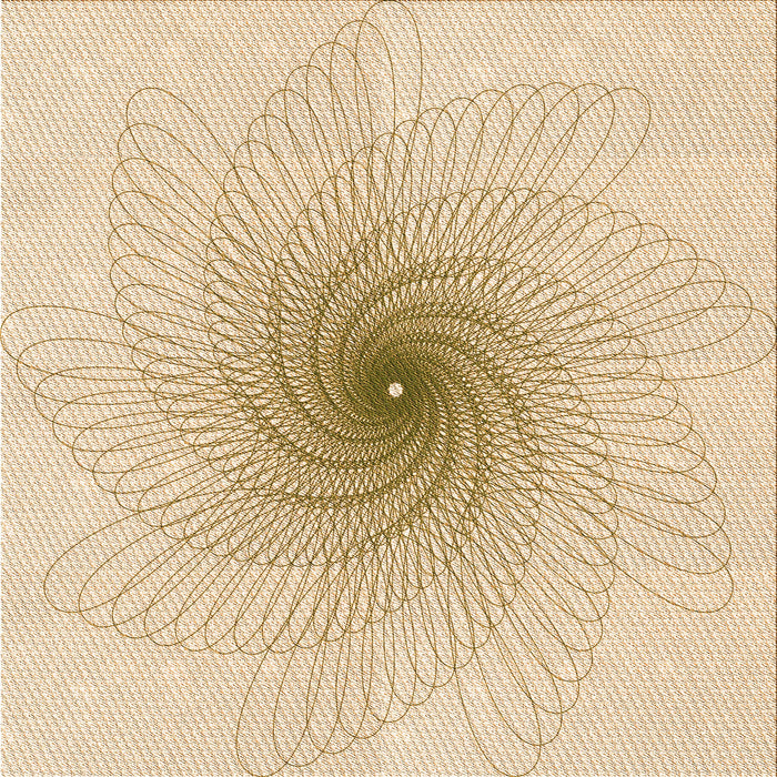 Round Patterned Navajo White Gold Rug, pat3357org