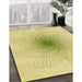 Machine Washable Transitional Sun Yellow Rug in a Family Room, wshpat3357yw