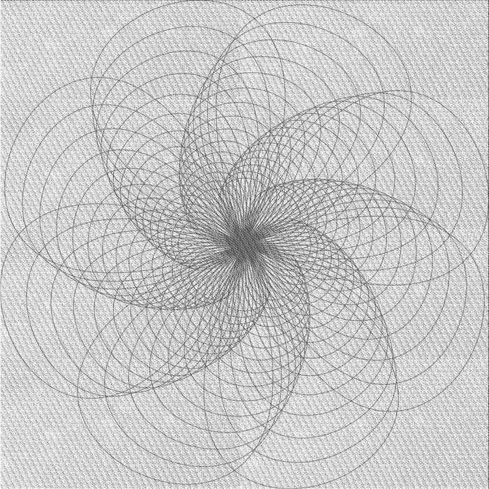 Round Patterned Platinum Gray Rug, pat3358gry