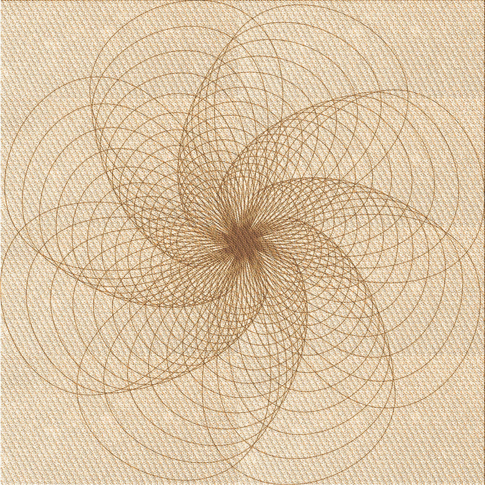 Round Patterned Brown Sand Brown Rug, pat3358org