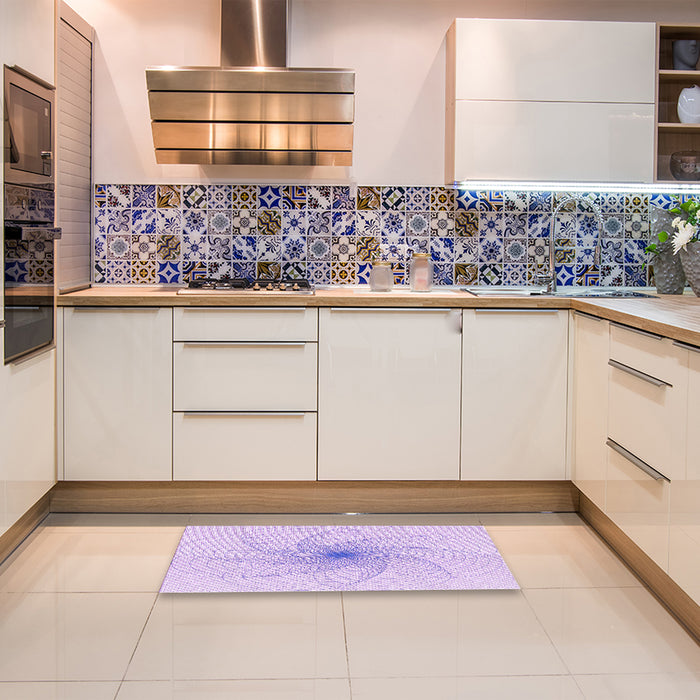 Patterned Bright Lilac Purple Rug in a Kitchen, pat3358pur
