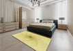 Patterned Yellow Rug in a Bedroom, pat3358yw