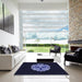 Square Patterned Black Rug in a Living Room, pat3359blu