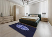 Patterned Black Rug in a Bedroom, pat3359blu