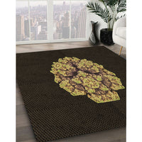 Patterned Red Brown Rug, pat3359brn