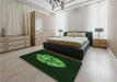 Patterned Black Rug in a Bedroom, pat3359grn
