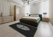Patterned Black Rug in a Bedroom, pat3359gry