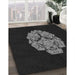 Patterned Black Rug in Family Room, pat3359gry