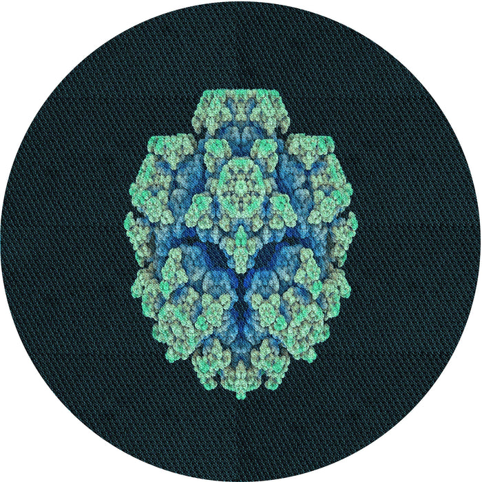 Square Patterned Black Rug, pat3359lblu