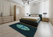 Patterned Black Rug in a Bedroom, pat3359lblu