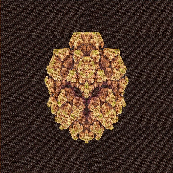 Round Patterned Saddle Brown Rug, pat3359org