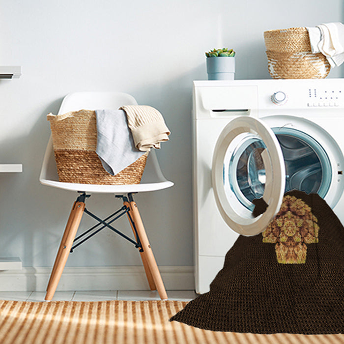 Machine Washable Transitional Saddle Brown Rug in a Washing Machine, wshpat3359org