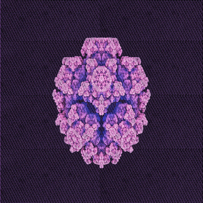 Round Patterned Deep Purple Rug, pat3359pur