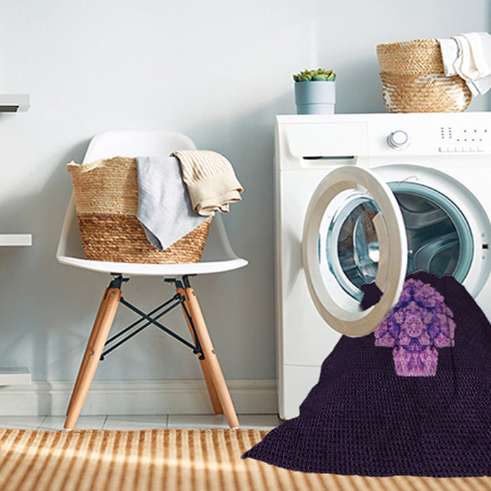 Machine Washable Transitional Deep Purple Rug in a Washing Machine, wshpat3359pur