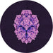 Square Patterned Deep Purple Rug, pat3359pur
