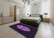 Patterned Deep Purple Rug in a Bedroom, pat3359pur