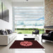 Square Patterned Chocolate Brown Rug in a Living Room, pat3359rd