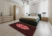 Patterned Chocolate Brown Rug in a Bedroom, pat3359rd