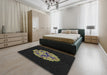 Machine Washable Transitional Carbon Gray Rug in a Bedroom, wshpat3359