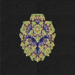 Square Patterned Carbon Gray Novelty Rug, pat3359