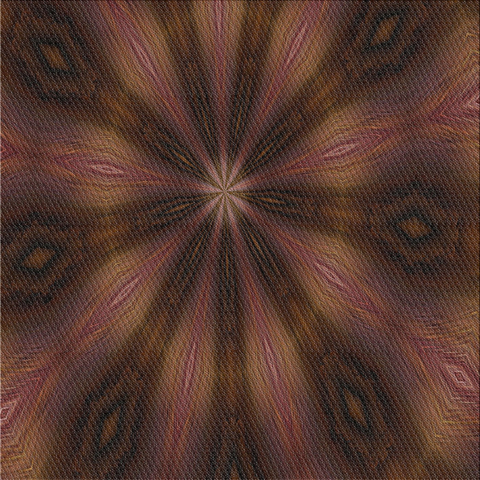 Square Patterned Sienna Brown Novelty Rug, pat335