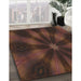 Patterned Sienna Brown Novelty Rug in Family Room, pat335
