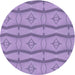 Square Machine Washable Transitional Bright Lilac Purple Rug in a Living Room, wshpat336blu