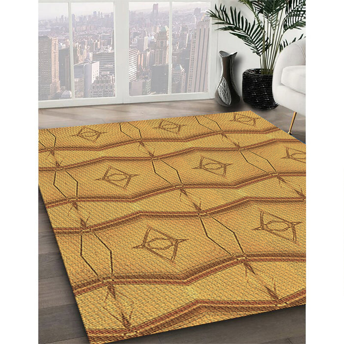 Patterned Sedona Brown Rug in Family Room, pat336brn