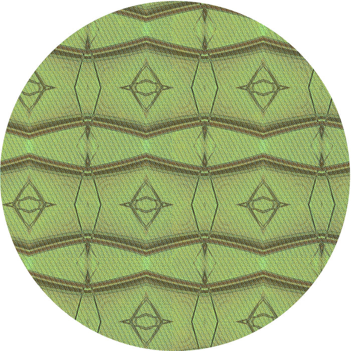 Square Patterned Olive Green Rug, pat336lblu