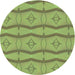 Square Patterned Olive Green Rug, pat336lblu