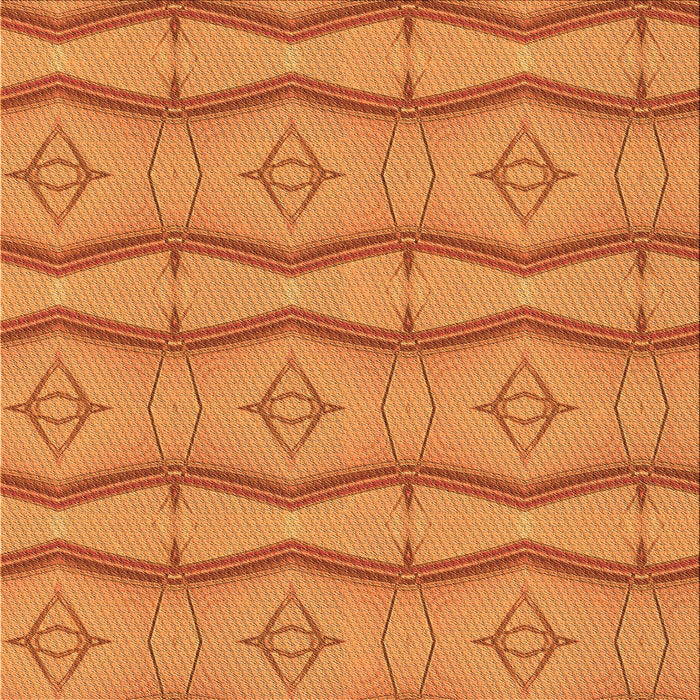 Round Patterned Orange Red Orange Rug, pat336org