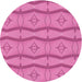 Square Patterned Deep Pink Rug, pat336pur